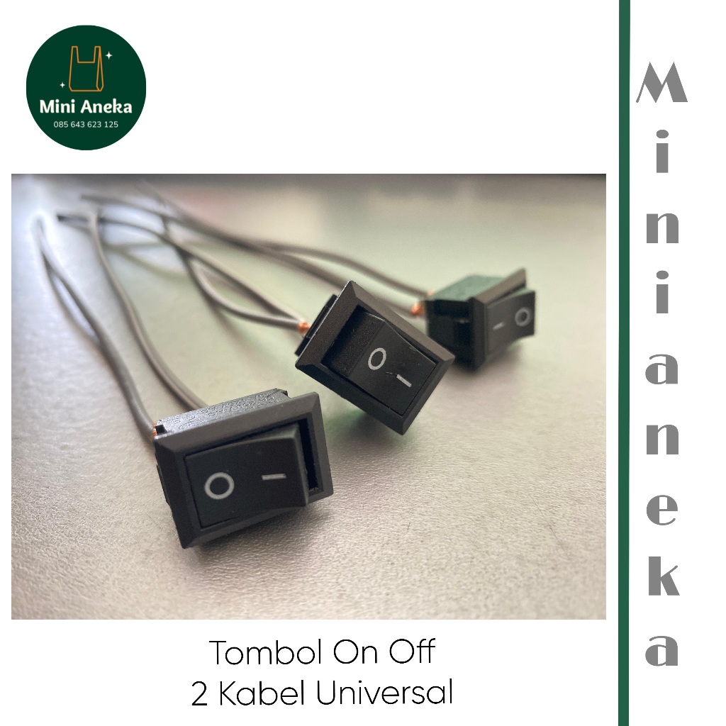 Tombol On Off 2 Kabel Hitam Universal – Switch Skalar On Off Motor / Aksesoris Listrik