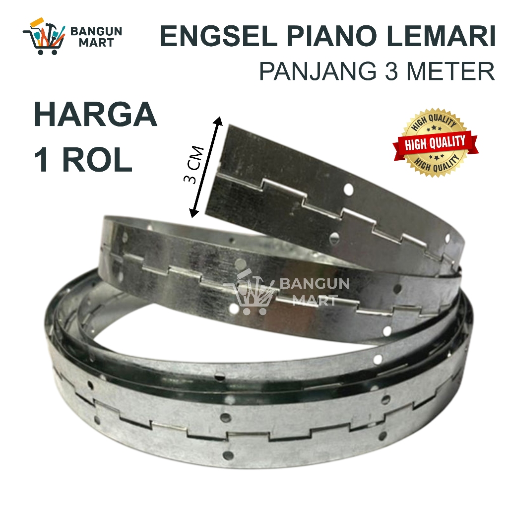 Engsel Piano 3 Meter / Engsel Lemari besi dapur/ ENGSEL PANJANG METERAN /ENGSEL LEMARI PER 3 METER E