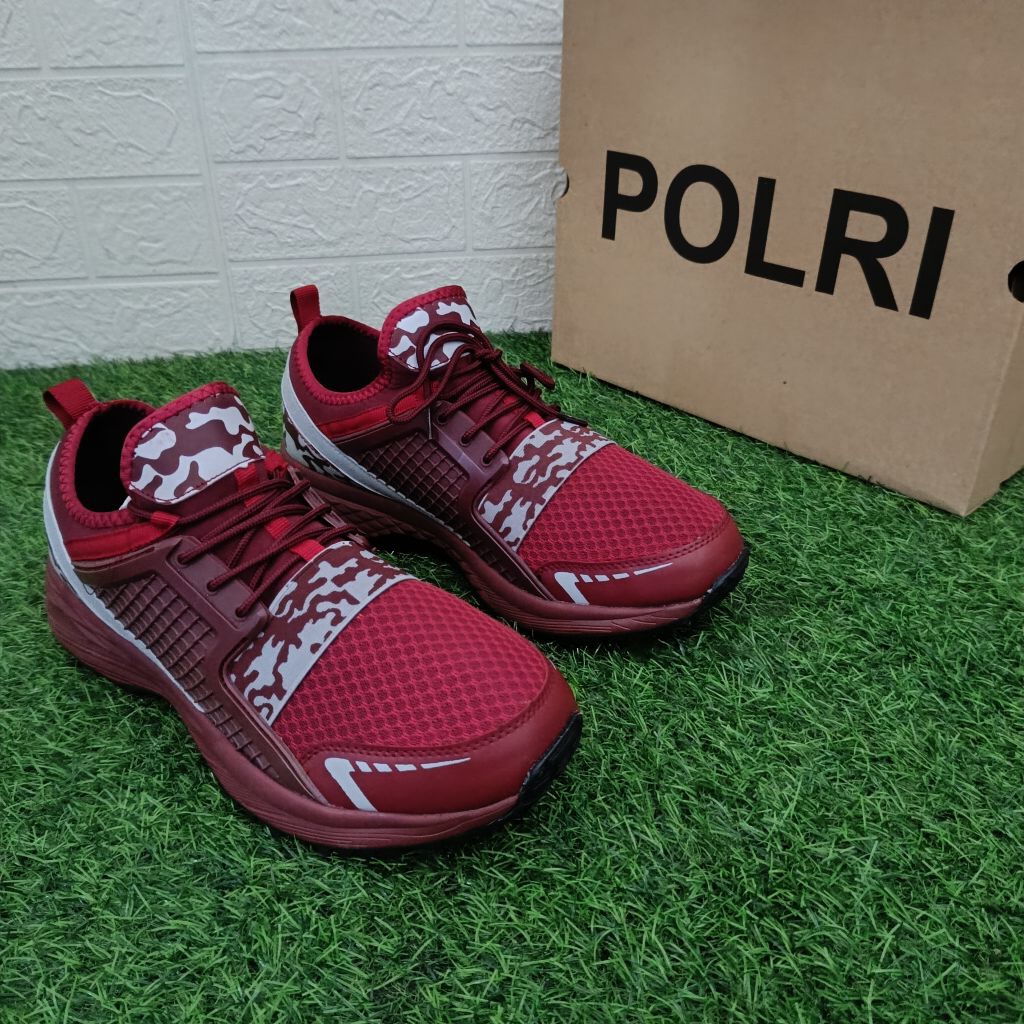 Sepatu Olahraga Jatah Mabes Polri Maroon Batik / Sepatu Olahraga Jatah Polri
