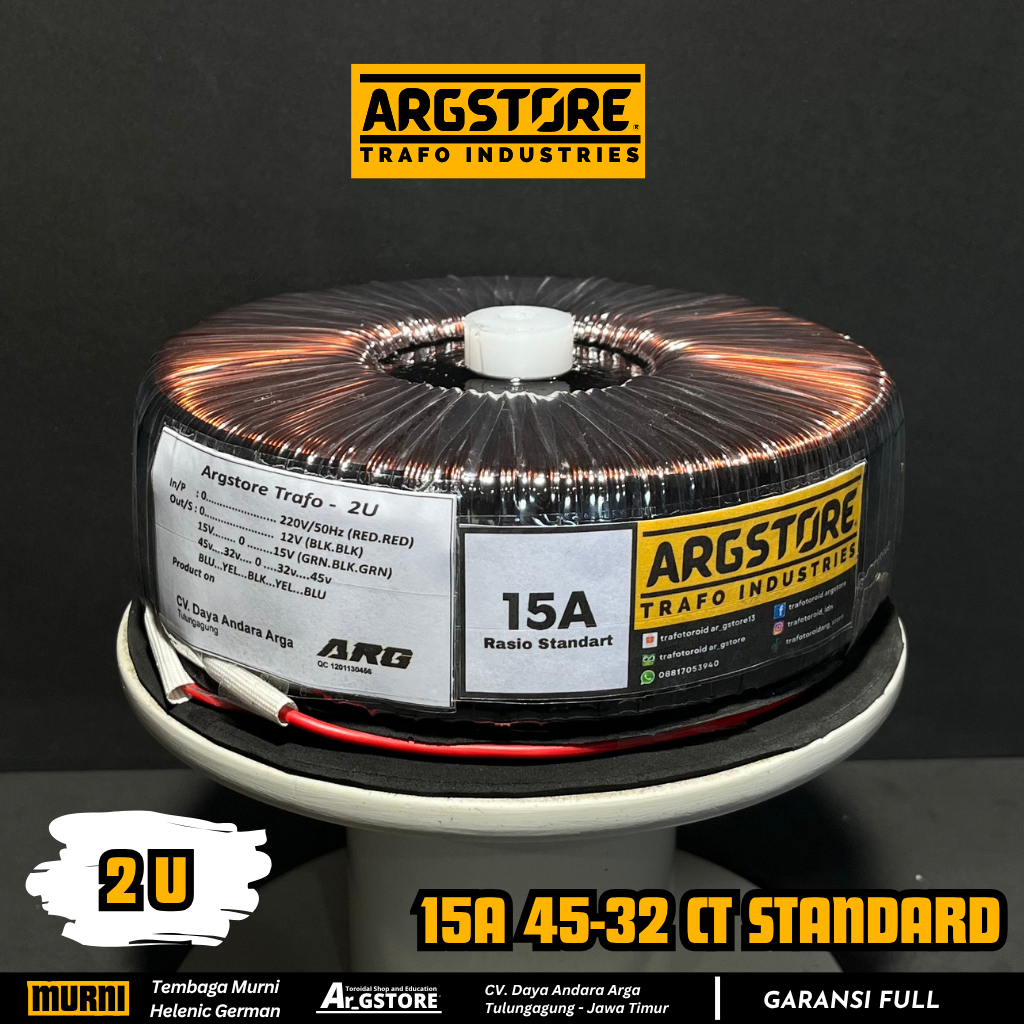 Trafo toroid donat 15A 45V CT Helenic German