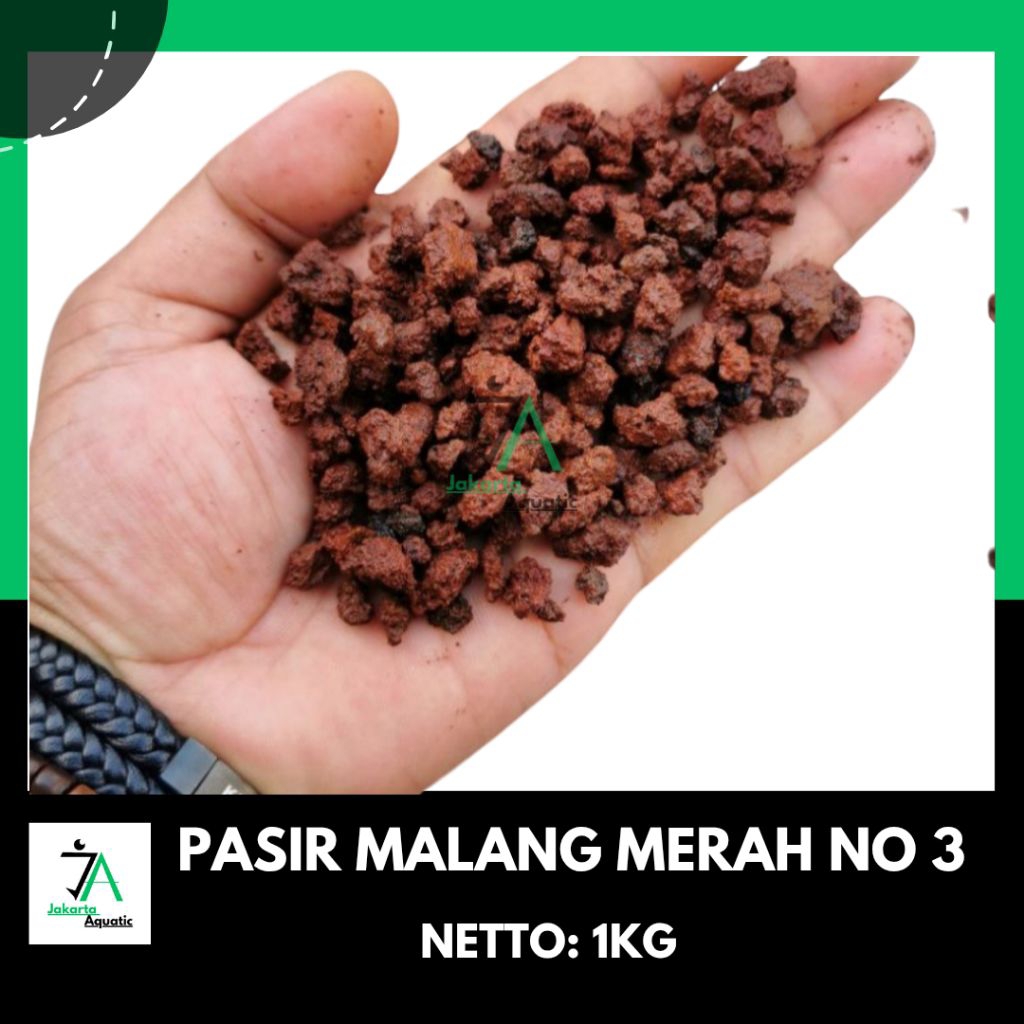 pasir malang merah 1kg / pasir malang merah No3 / pasir malang merah / pasir malang aquascape / pasi