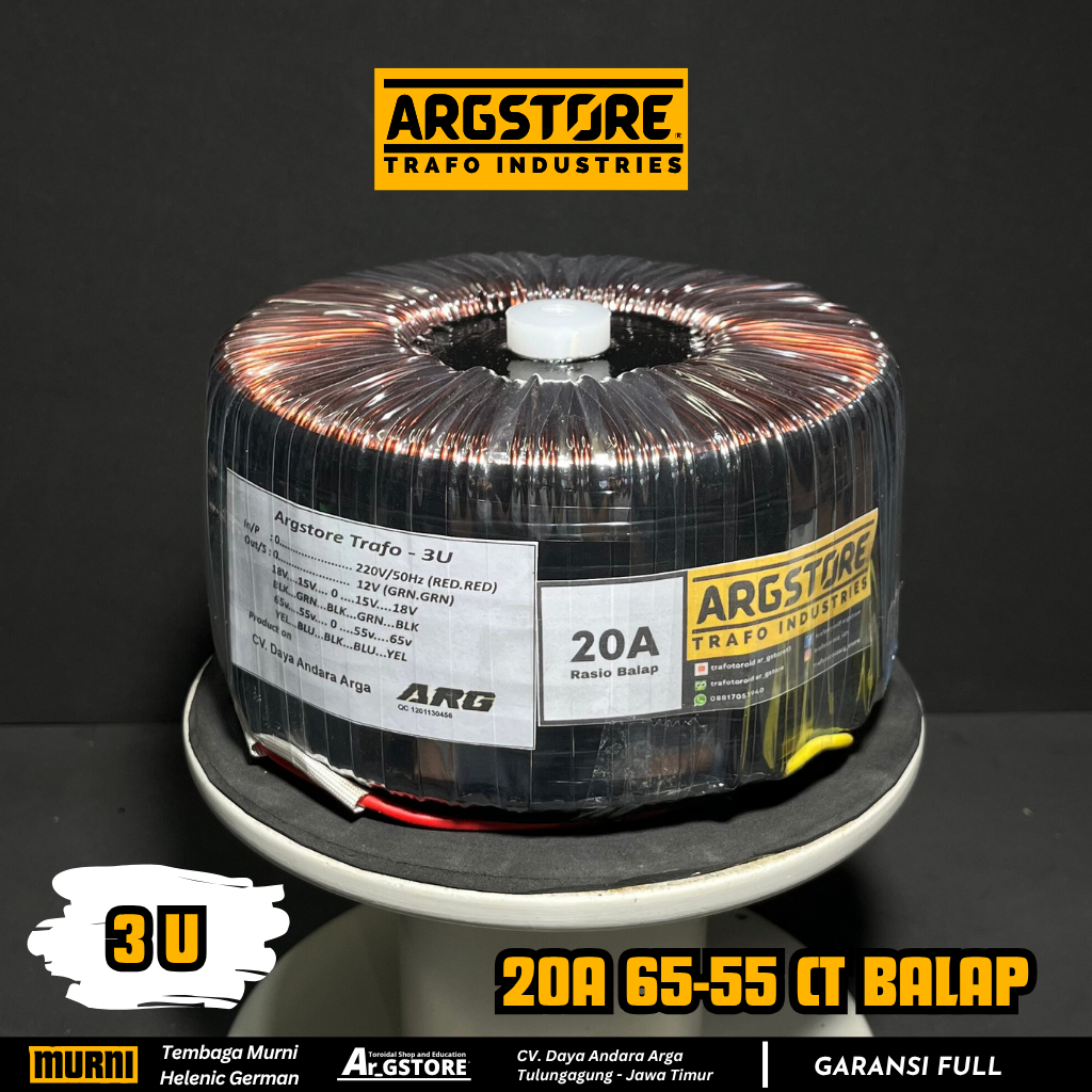 Trafo toroid donat 20A 65V CT Spek Balap 3u