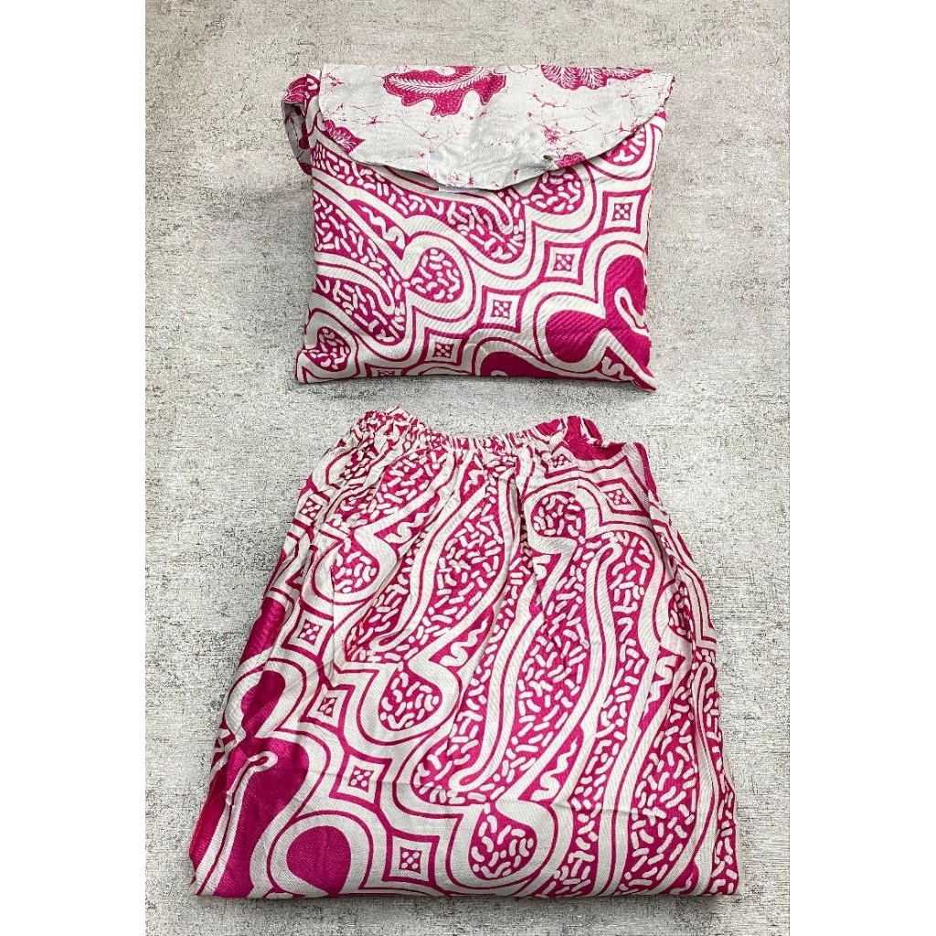 Mukena dewasa bahan rayon premium motif batik solo jumbo