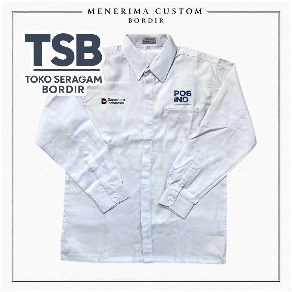 Kemeja Danantara Indonesia Pos Indo Kemeja Pos Indo Danantara Bordir Komputer Lengan Panjang K1