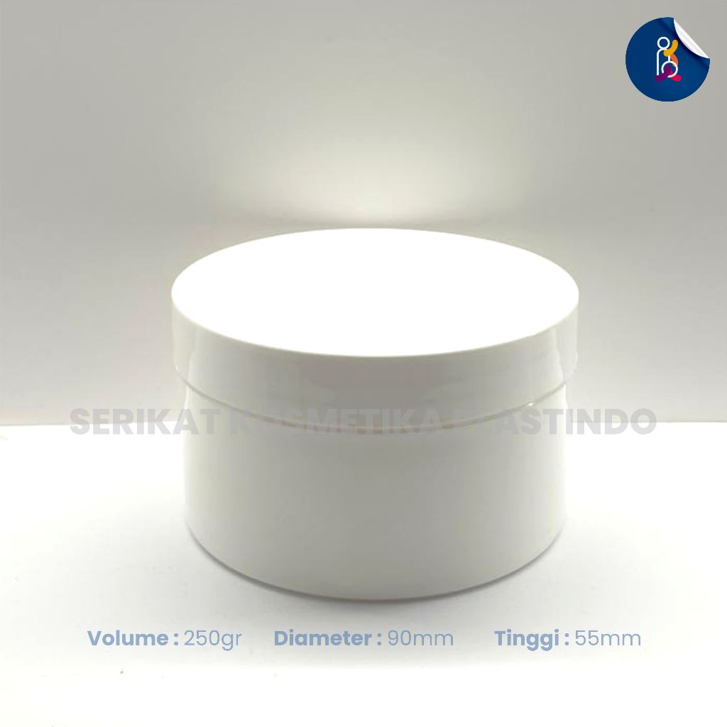 Pot Lulur 250gram Putih Glossy PET