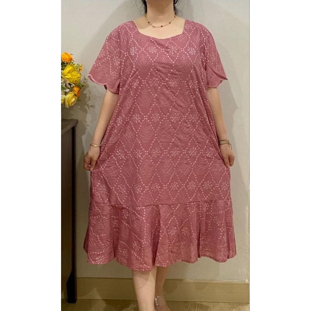 DRESS KATUN BOLONG PREMIUM STANDAR /JUMBO