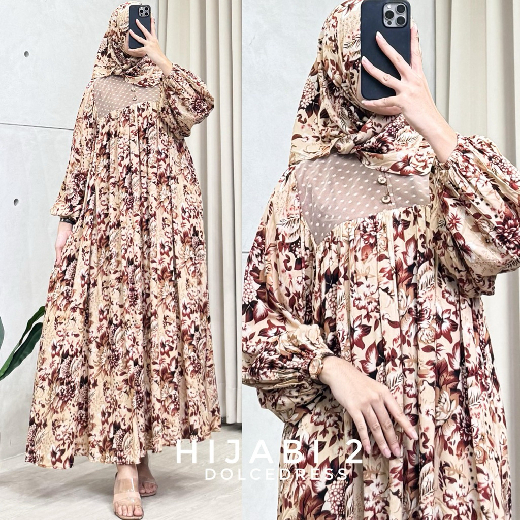 Set HIJAB2 Midi Dress Bahan Rayon by Dolce Dress
