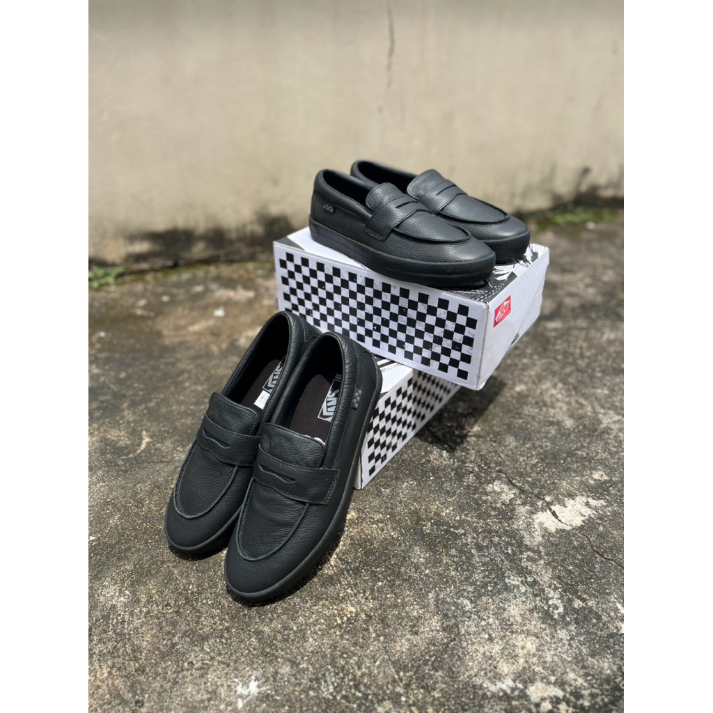 VANS SKATE LOAFER BLACK LEATHER ORIGINAL