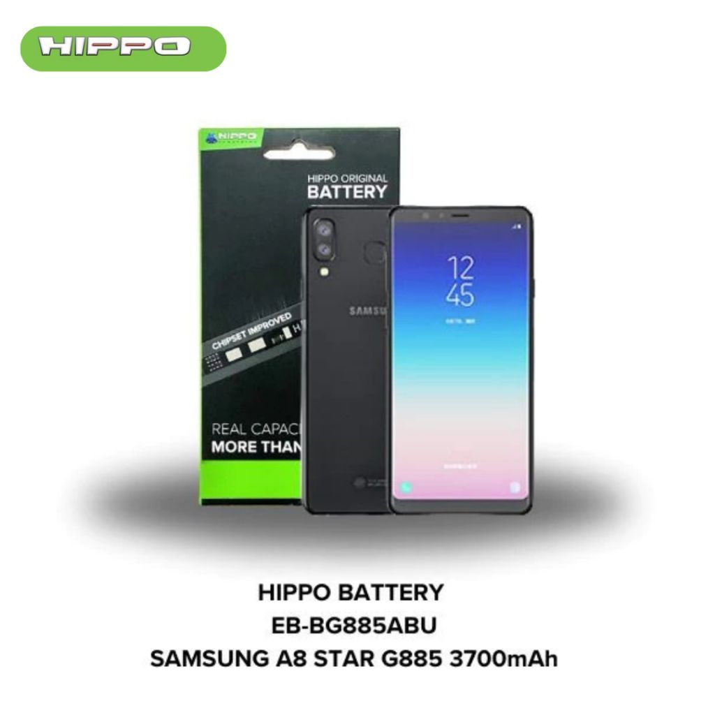 Hippo Baterai SAMSUNG EB-BG885ABU A8 STAR G885 3700mAh Battery Batere Batrai Batre Original Cell Gar