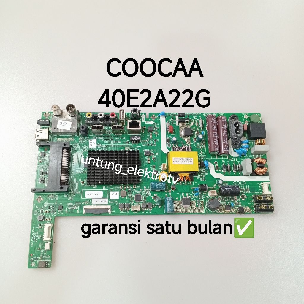 MAINBOARD TV COOCAA 40E2A22G MB-MOTHERBOARD-MOBO-MODUL MESIN TV COOCAA 40E2A22G