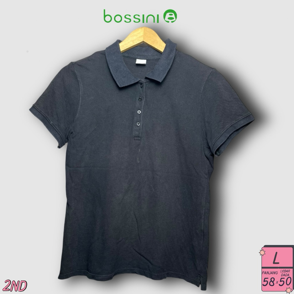Kaos Polo Wanita Bossini Hitam Size L