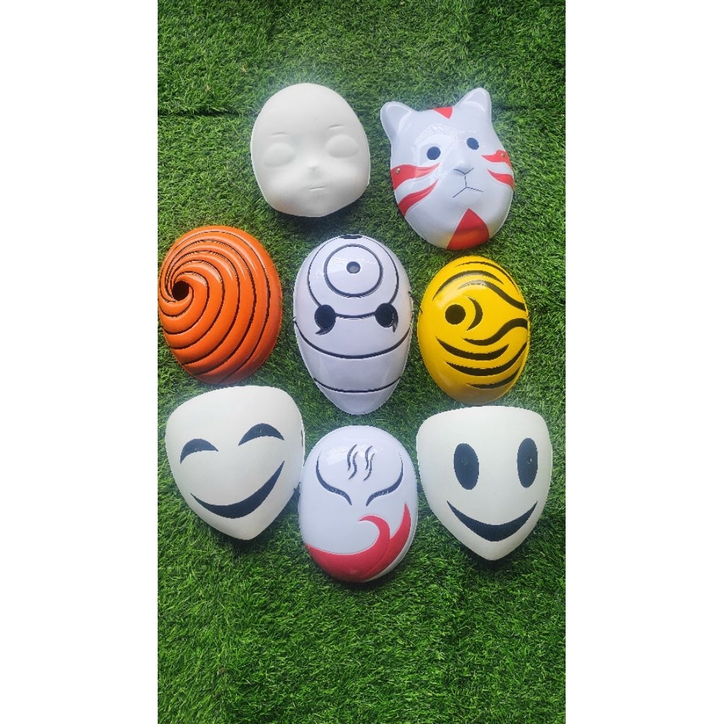 topeng uciha Obito - topeng obito uchiha oranye - topeng Tobi kuning - topeng ninja naruto Obito uch