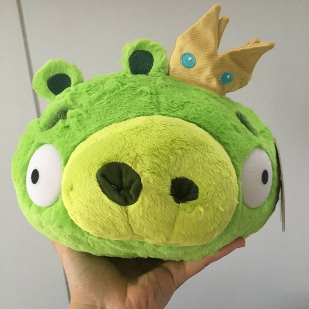 NEW - ROVIO Boneka Mainan Hewan Plush Toy Angry Bird Babi Hijau Raja King Pig