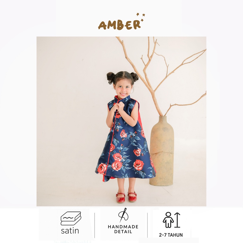 [ AMBER ] CNY 2025 - Nara Hanfu Dress Jaquard Anak Usia 2-7 Tahun Baju Imlek Cheongsam Sangjit FK65