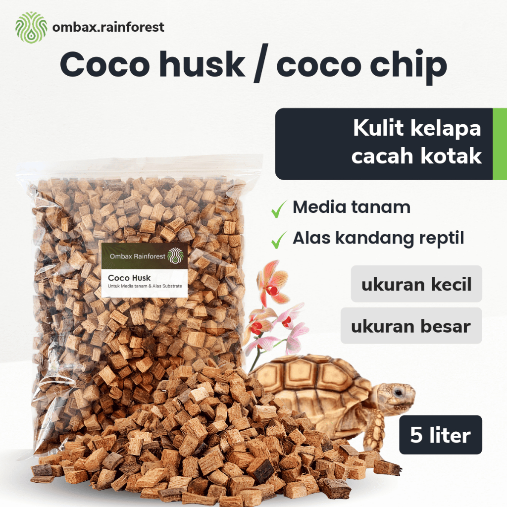 Ombax rainforest - Coco Husk / Coco Chips – Sabut Kelapa Cacah Kering Media Tanam & Alas Kandang Rep