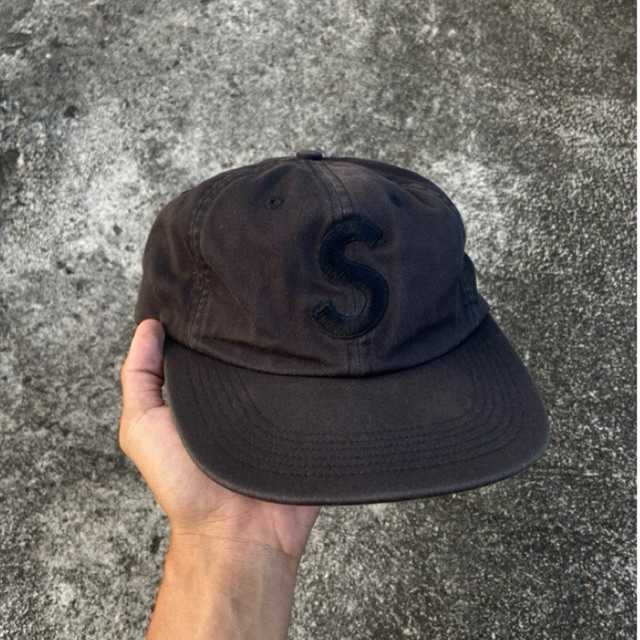 SUPREME S LOGO CAP BLACK ON BLACK
