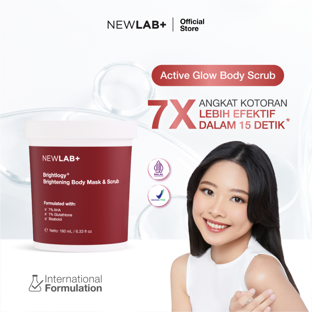 NEWLAB Brightlogy Body Mask & Scrub | Body Scrub untuk Memutihkan | Scrub Badan | Exfoliating Scrub 