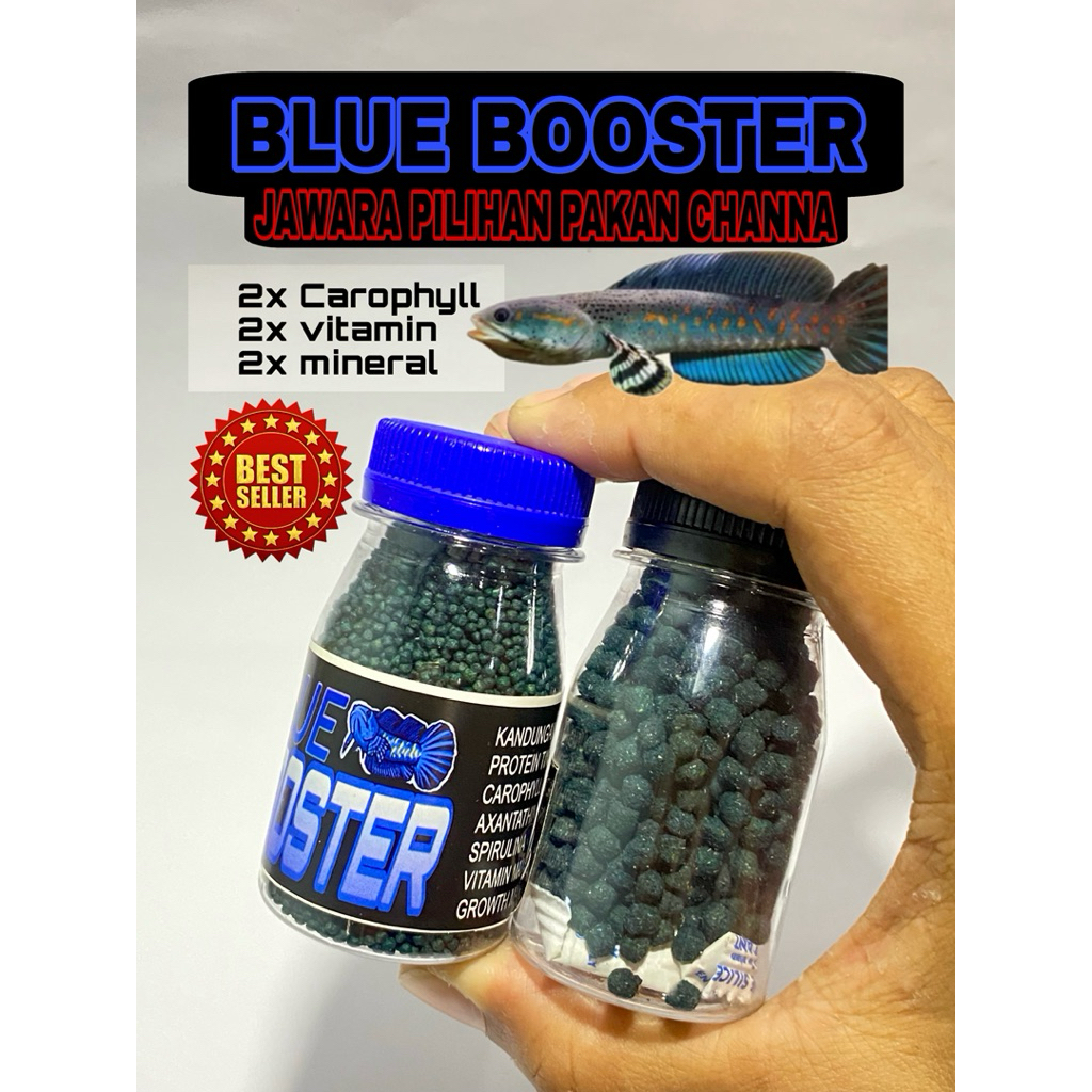 Blue Booster Premium channa 30gram - Pelet Blue booster  – Pelet Premium Channa booster biru - Blue 