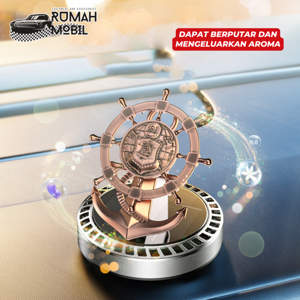 Parfum Pajangan Dashboard Mobil Miniatur Jangkar Berputar Dengan Tenaga Surya Pewangi Mobil