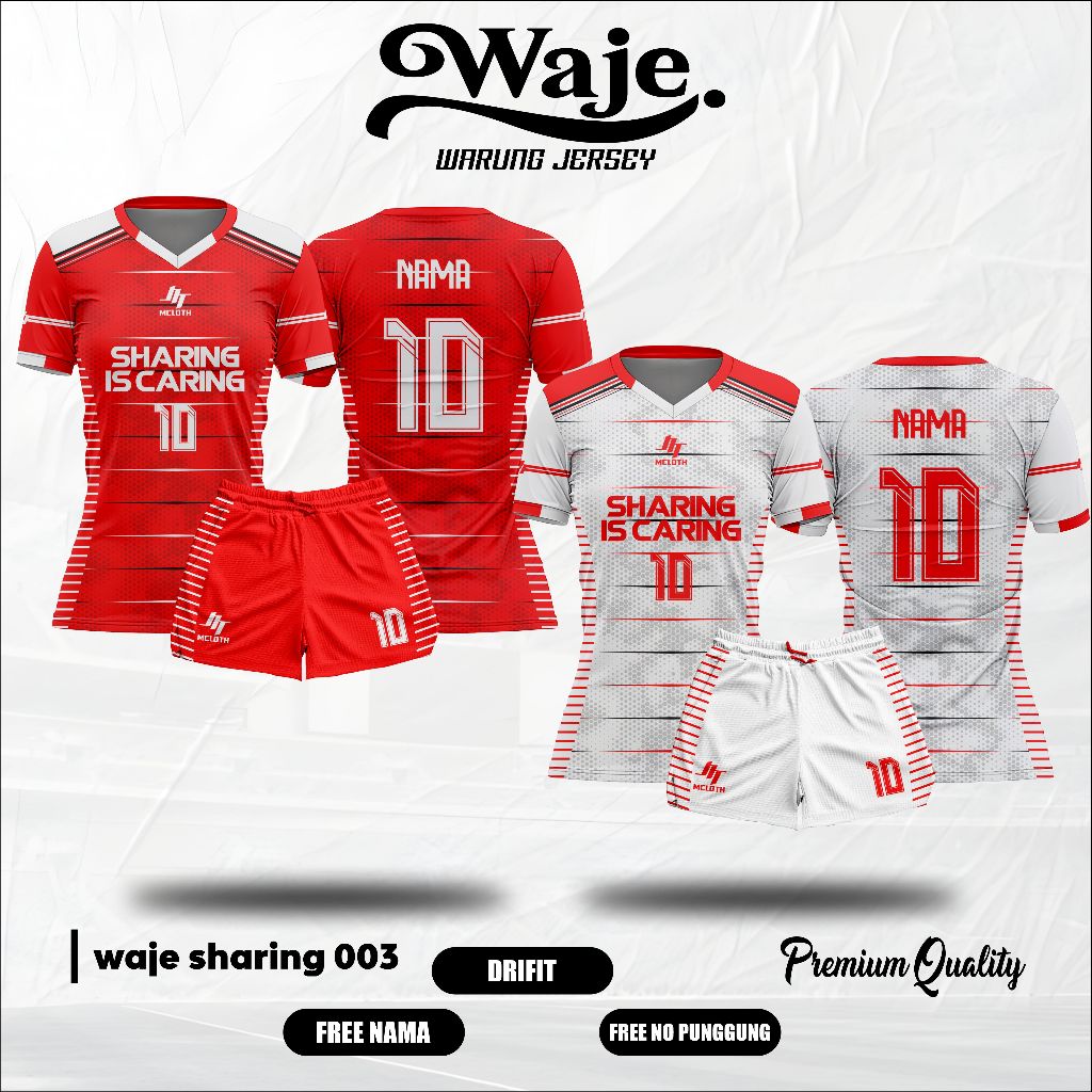 WAJE-SETELAN JERSEY FUTSAL/SEPAK BOLA/BADMINTON/VOLLY DEWASA SATU SET BAJU DAN CELANA FULL PRINTING