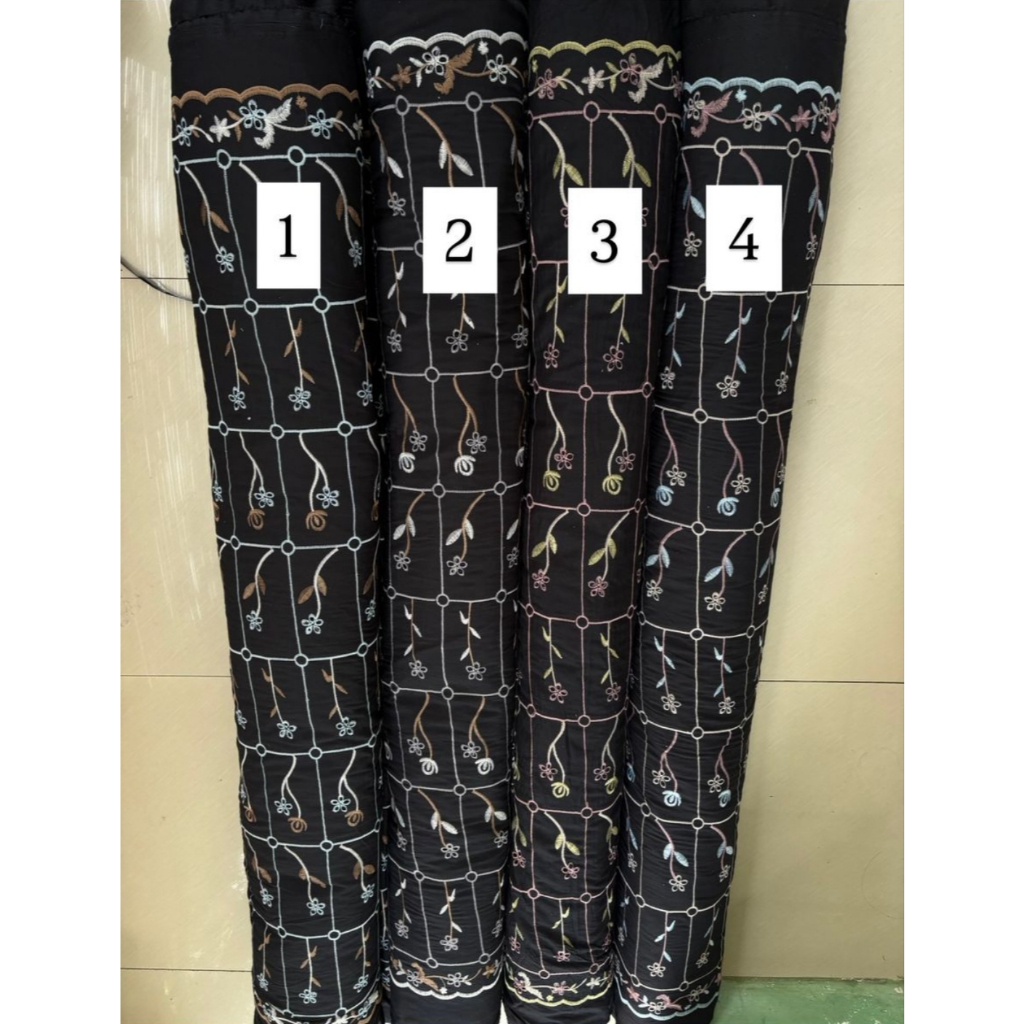 KATUN BOLONG BORDIR - KATBOL HITAM - KATUN BORDIR BOLONG