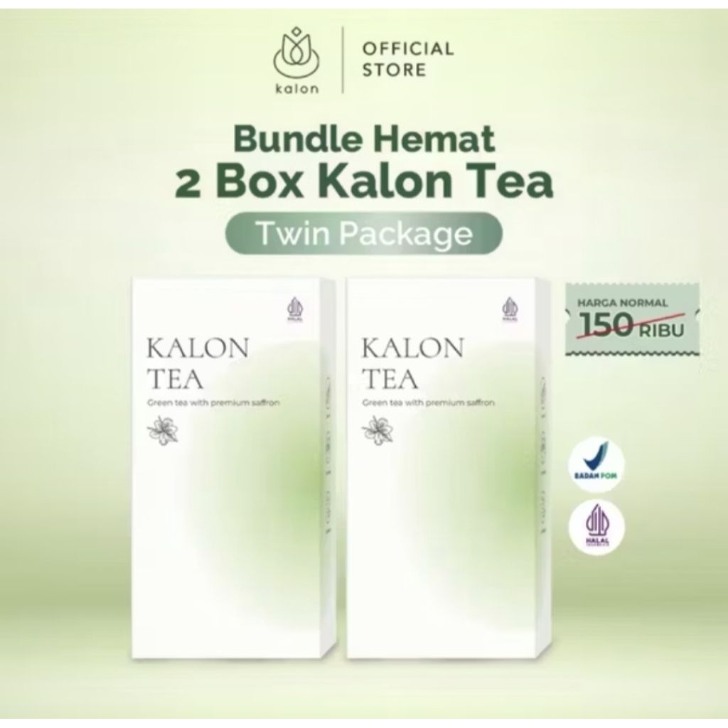 Paket 2 Box Kalon Teh Hijau Premium Saffron Green Tea - Minuman Kalon Tea