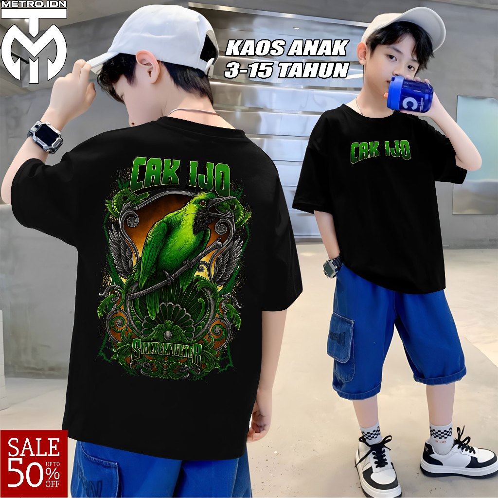 Kaos ANAK burung CAK IJO keren hitam kaos keren cowok kekinian