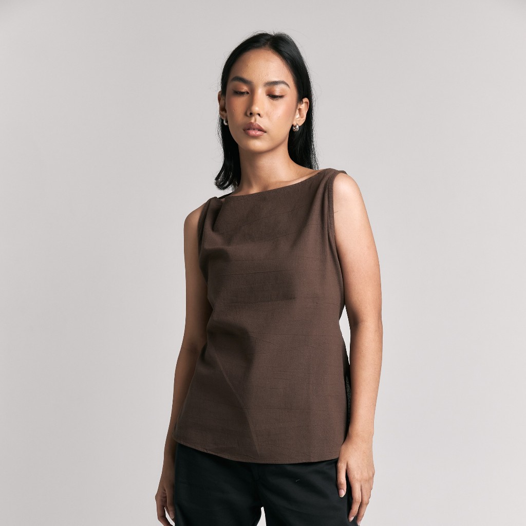More with Eleven – Bella Tie Back Top | Blouse Wanita Tanpa Lengan
