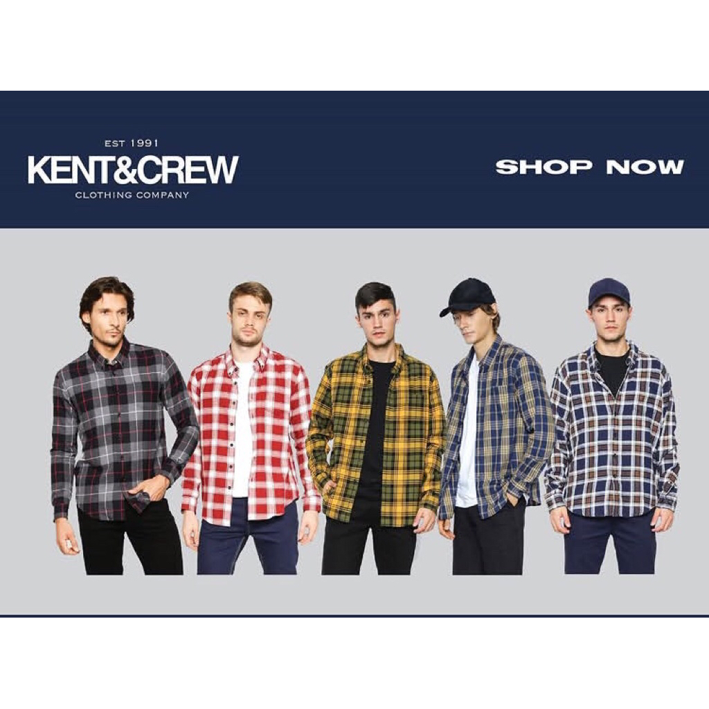 (preloved) kemeja flanel lengan panjang cowok Kent&Crew