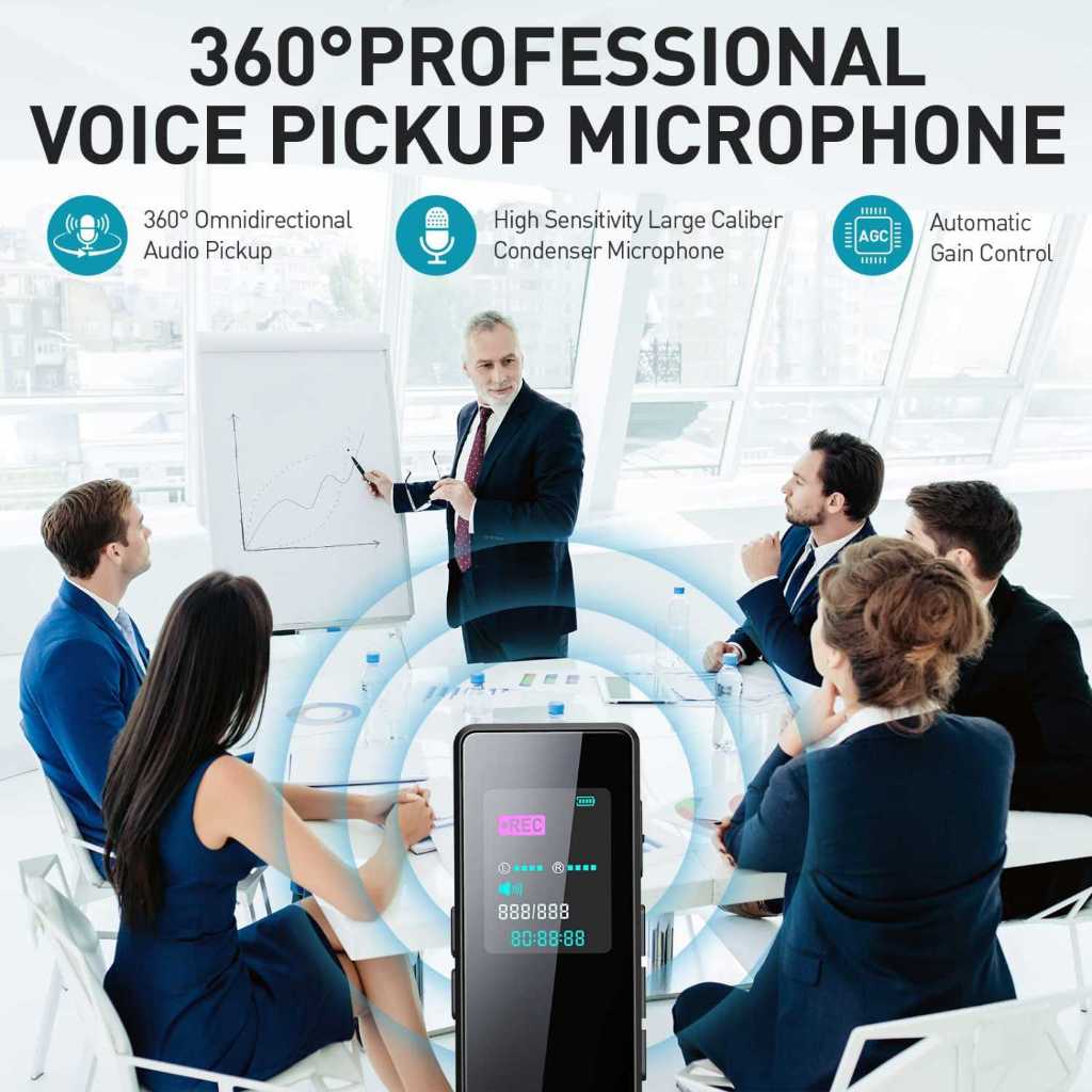 Alat Perekam Suara Portabel Untuk Konten Jernih Jarak Jauh Voice Recorder Noise Reduction MP3 - ZD67