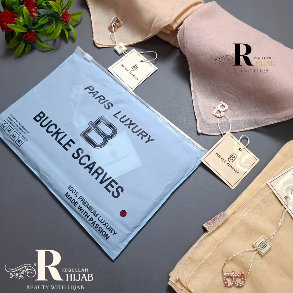 HIJAB SEGI EMPAT PARIS LUXURY BUCKLE AZARA ORIGINAL / PARIS PREMIUM /BUCKLE POLOS/HIJAB PARIS BUCKLE