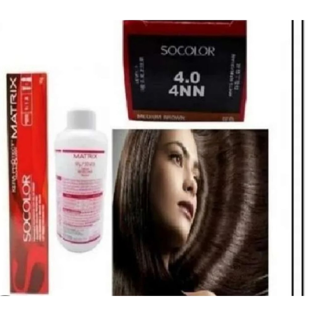 Matrix Socolor  4NN  Cat Rambut + oxydant tanpa Bleaching wonder light brown socolor cult