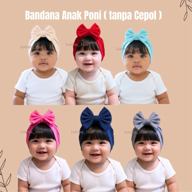Bandana bando Wig Anak Bayi Polos Tanpa Cepol