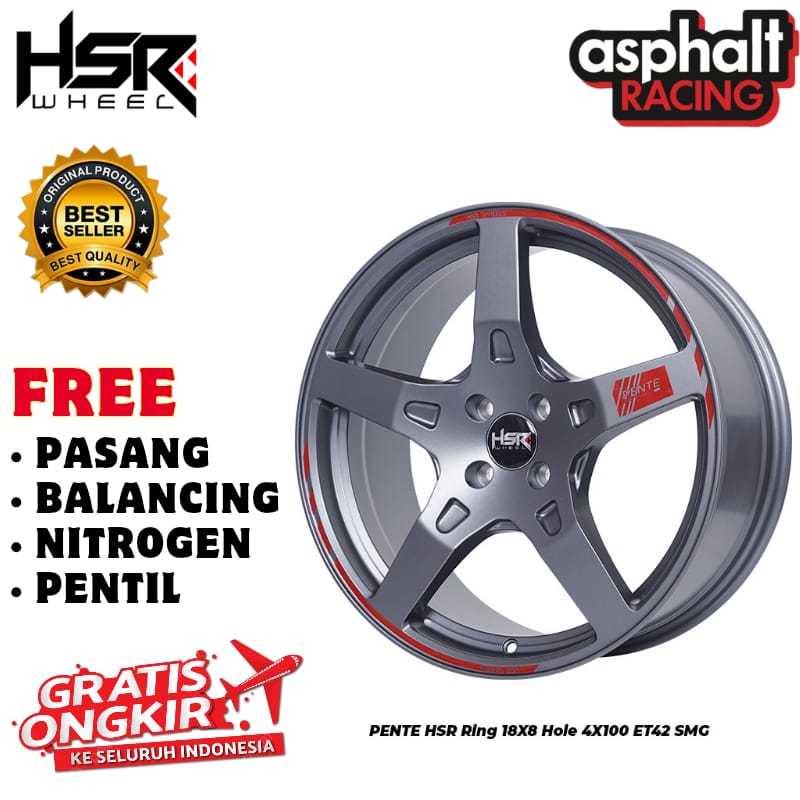 Velg Mobil Racing Ring 18 HSR PENTE PCD 4X100 Untuk Rocky Raize DLL