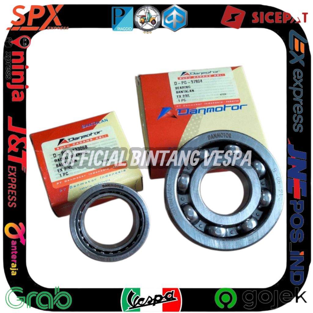Set bearing laher kruk as vespa px pxe excel exclusive 2 danmotor