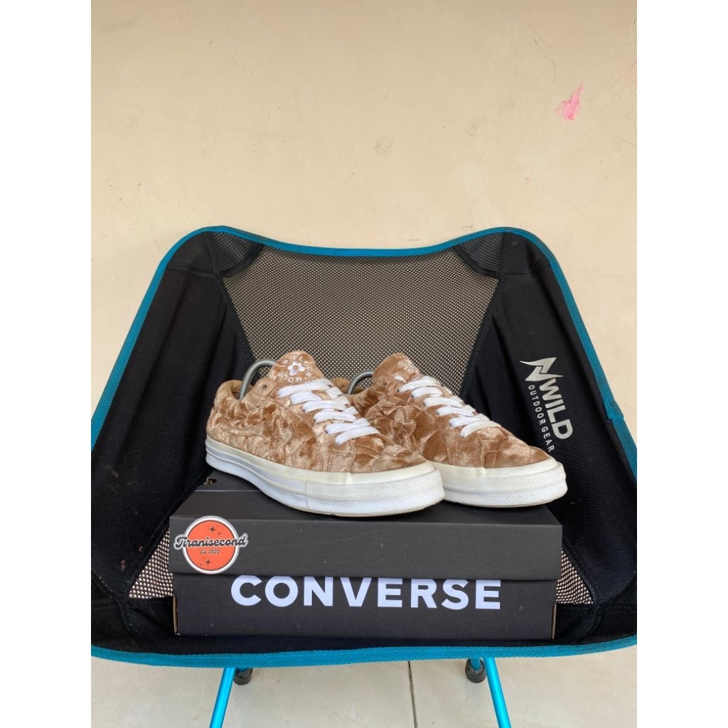 CONVERSE ONE STAR X GOLF LE FLEUR OX QUILTED VELVET BROWN