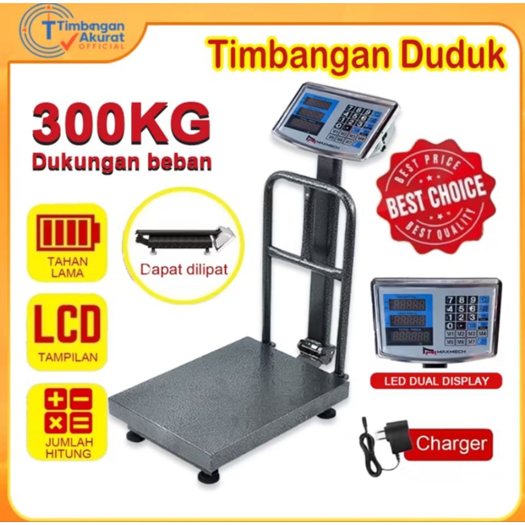 Timbangan Duduk Digital Kapasitas 150KG/300KG/600KG Elektronik Platform/Timbangan Besar