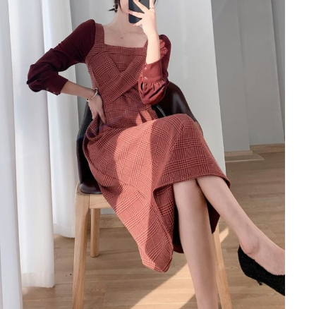 Hanamee Korean Fara Puff Long Dress Lengan Panjang | dress vintage korea