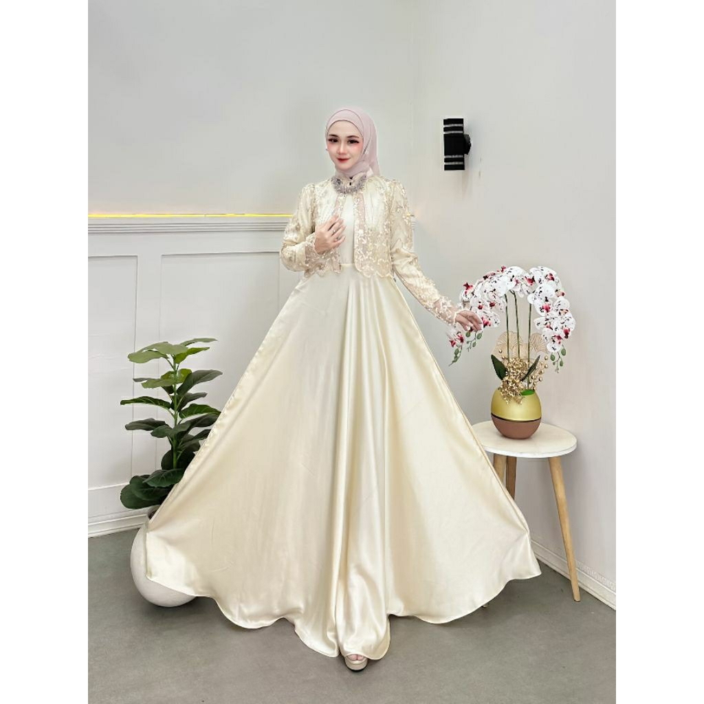 Mia Dress Couple Sarimbit Keluarga Gamis Burkat Payet