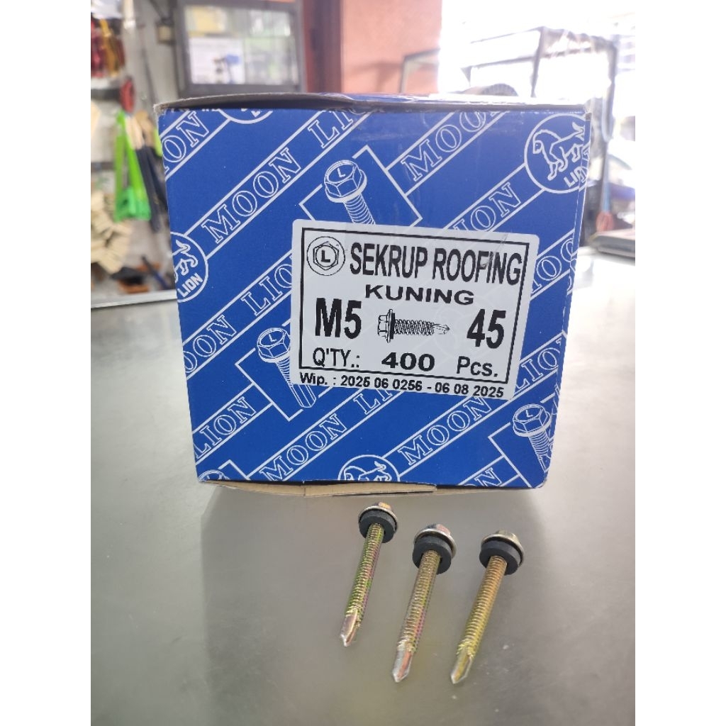 SEKRUP ROOFING KUNING M5-45 (4,5CM) SEKRUP SPANDEK ISI 400 PCS