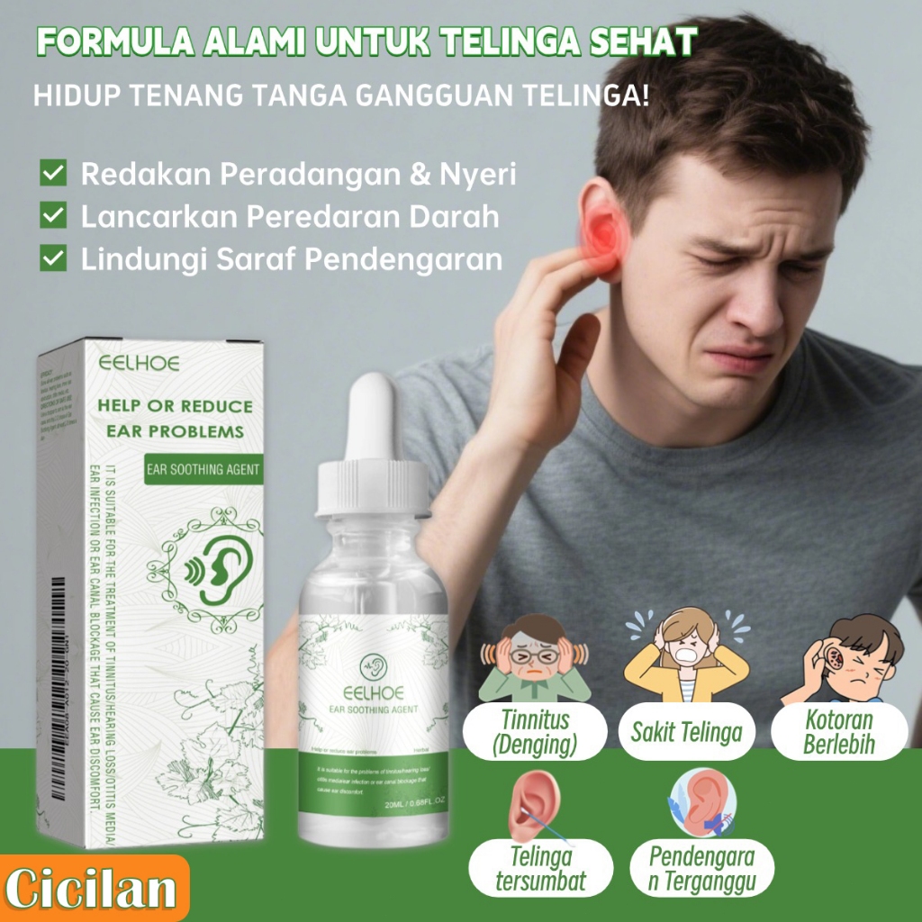 Cicilan Obat Tetes Telinga 20ml EELHOE | Pembersih Telinga Dalam Ampuh | Sembuhkan Telinga Berdengun