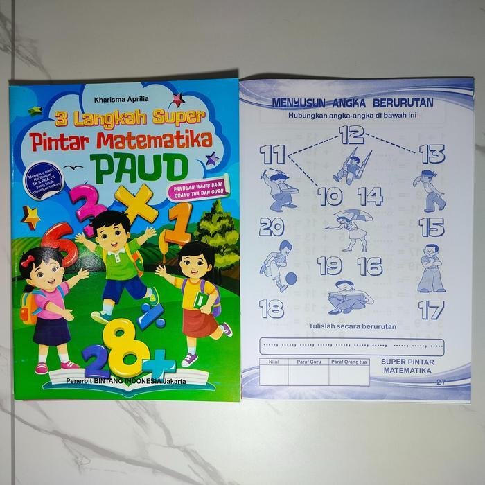 Buku Anak TK PAUD 3 Langkah Super Pintar Matematika belajar matematika