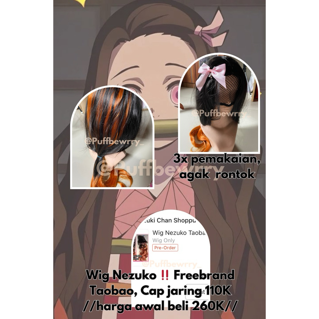 WTS wig nezuko freebrand Taobao (second)