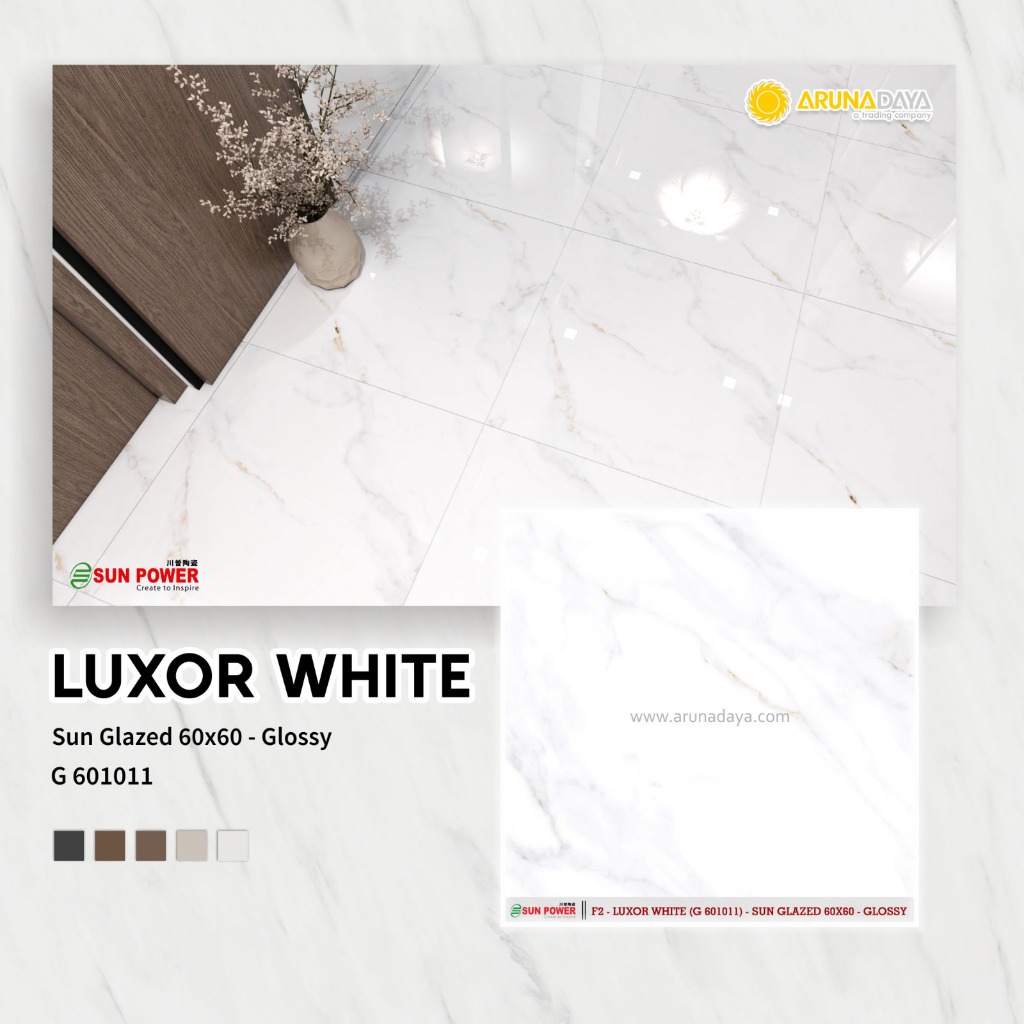 Keramik Glossy Sun Power Putih Motit Luxor White Ukuran 60x60-Keramik murah