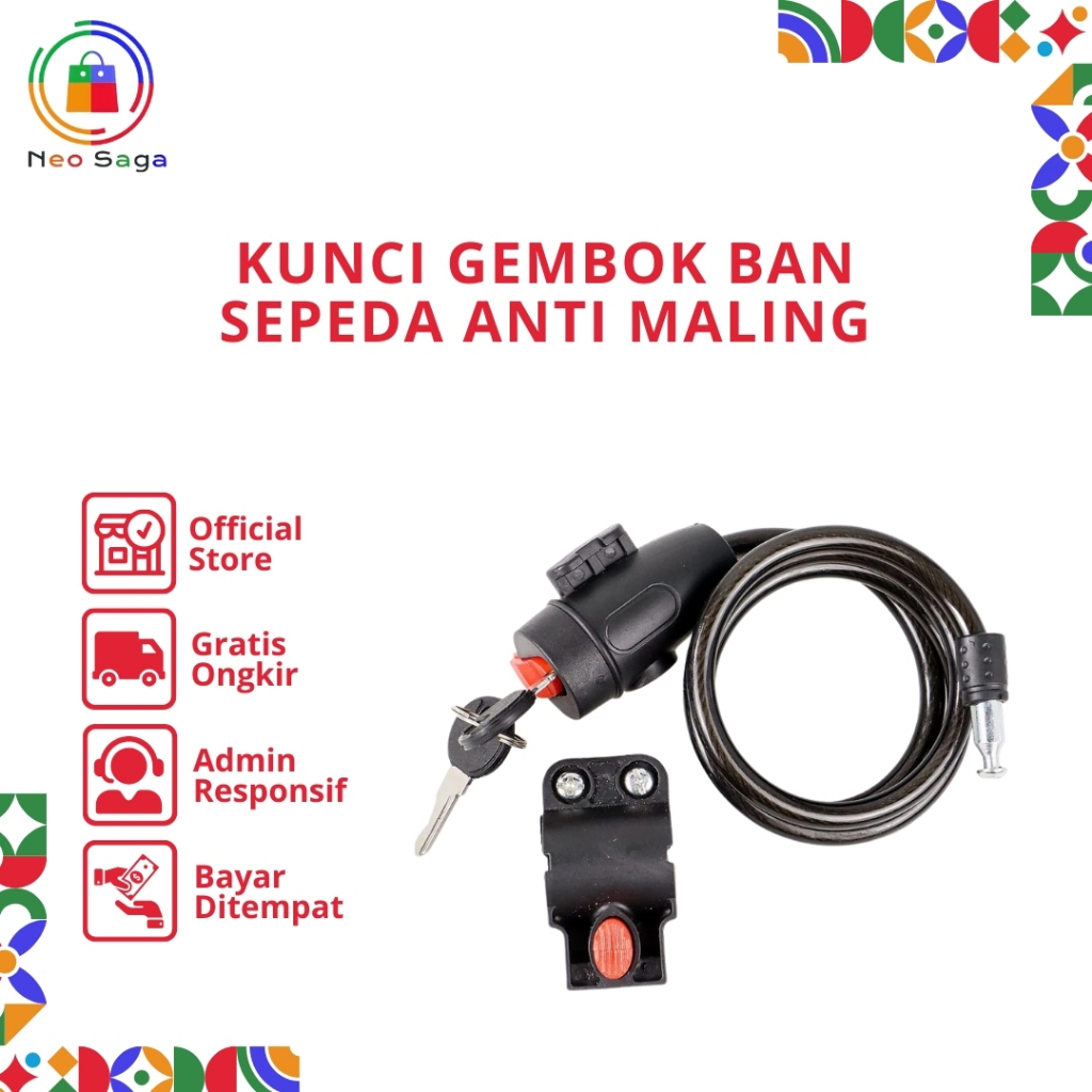 Gembok Kunci Ban Sepeda Anti Maling Aman Lock Sepeda Gunung Lipat