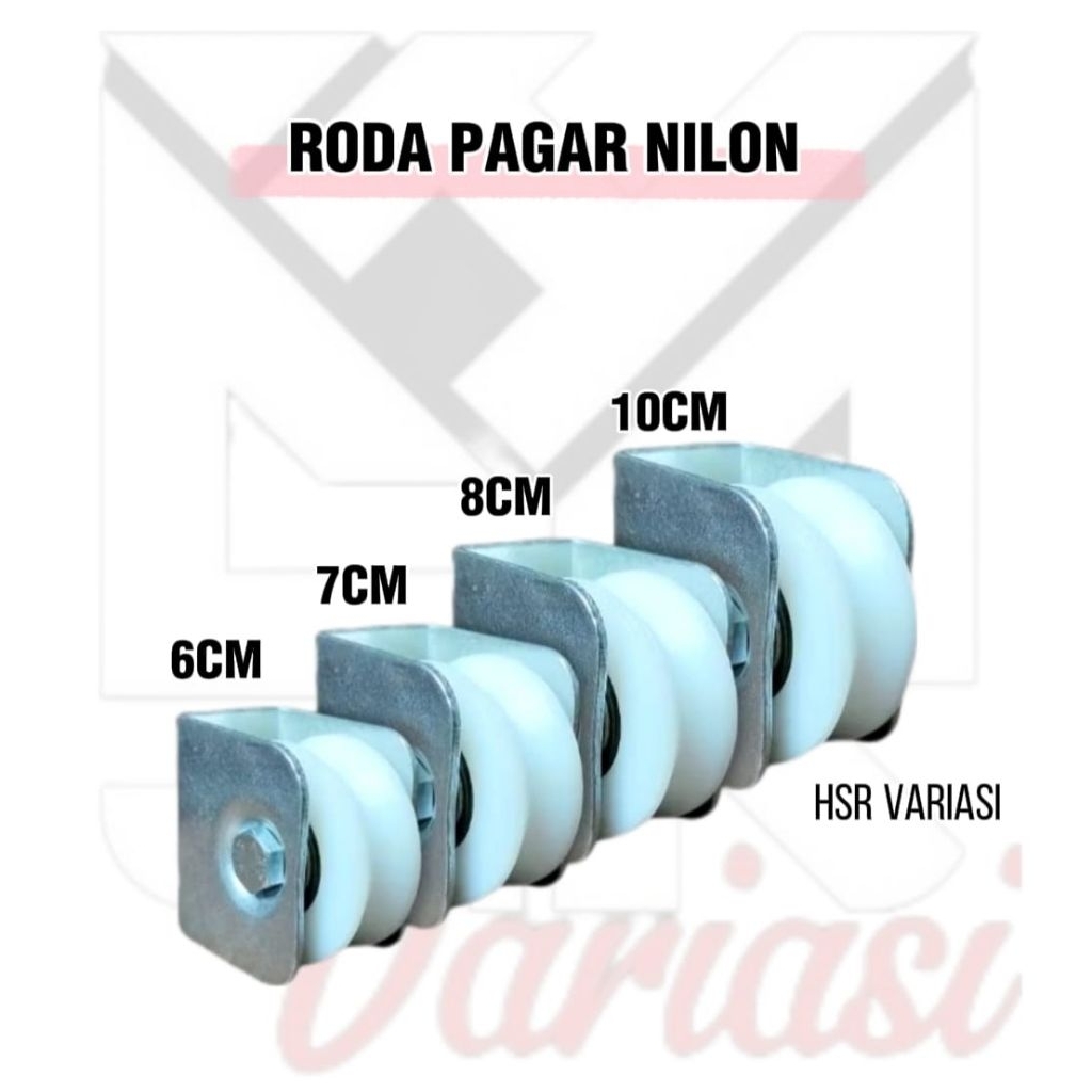 Roda Nilon Pintu Pagar besi Rell bulat dan Rell Siku Roda Nilon pintu pagar gerbang lipat