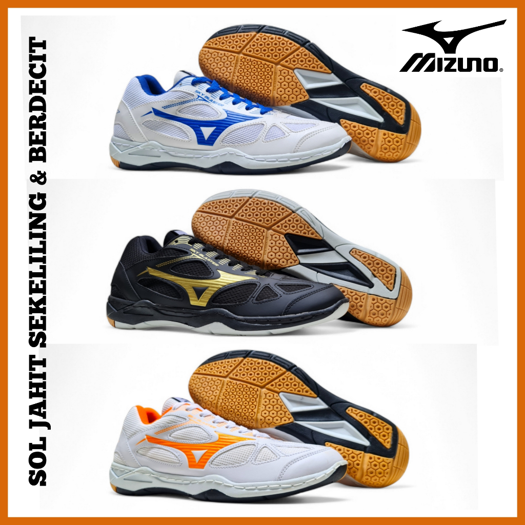 SEPATU MIZUNO BADMINTON PRIA WANITA SOL KARET BERDECIT ANTI SLIP / SEPATU OLAH RAGA BULU TANGKIS
