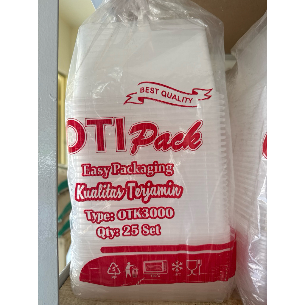 Twinwall 3000 ML [ISI 25PCS] Kotak Makan Plastik Anti panas | frozen food