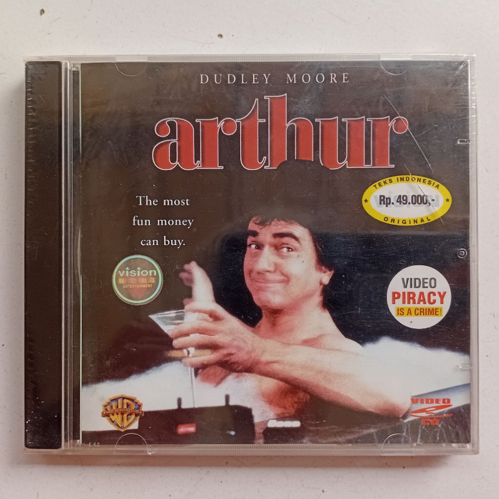 VCD Arthur Dudley Moore (1981) Teks Indonesia Original Warner Bros Pictures VideoCD Segel