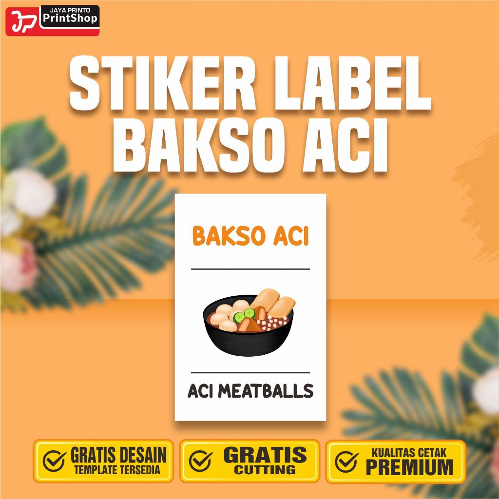 Stiker Label Makanan Beku Bakso Aci Ready Tahan Air_STICKER